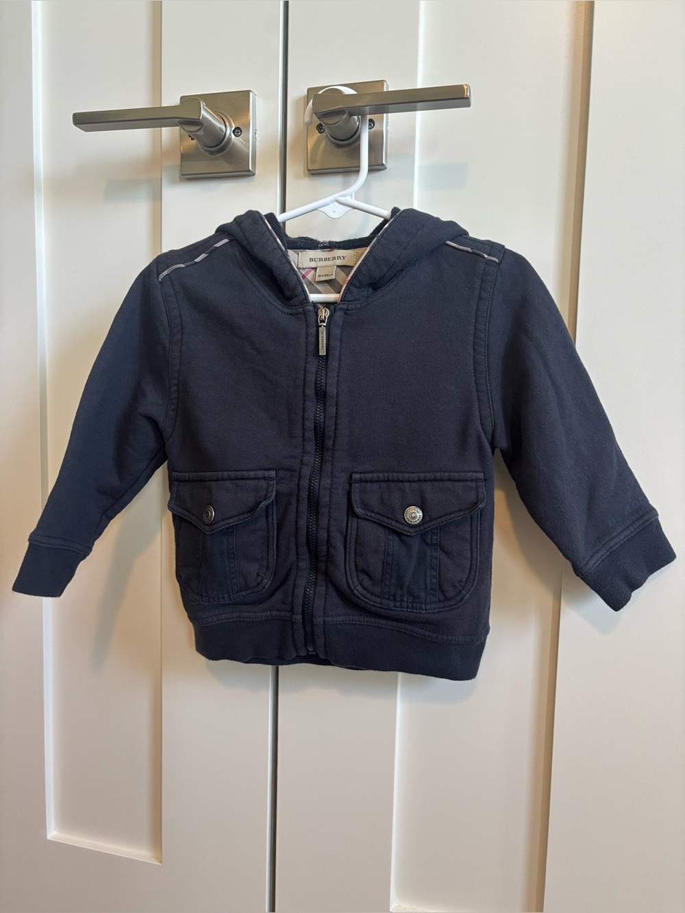 Burberry Kids baby boy Navy Zip-Up Hoodie Jacket size 18 month old